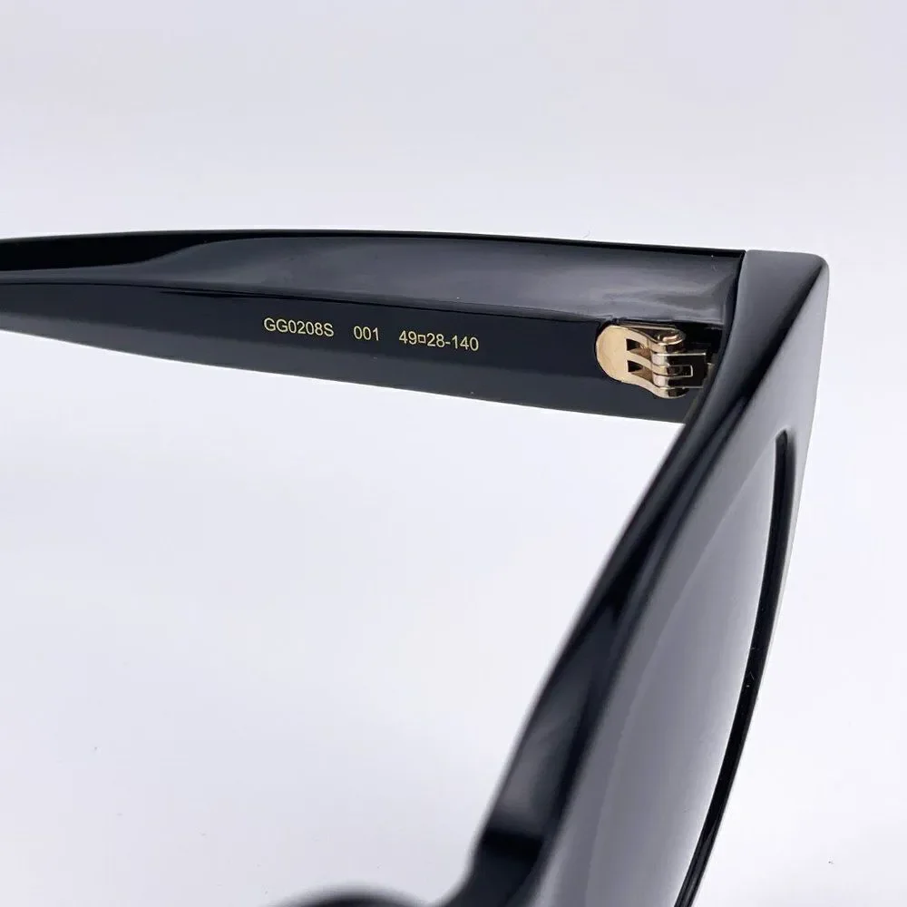 SALE! NEW Gucci  GG0208S 001 Black Gray Mirrored Gradient Square Women